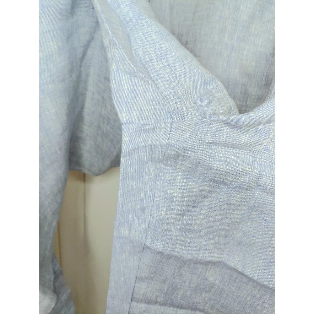 LINTICO NWT Light Blue 100% Europ Linen Wide Leg Drawstring Pants Size XL Luxury - Picture 4 of 15